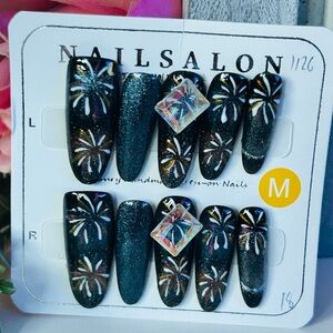 Black Glitter Nail Art Set